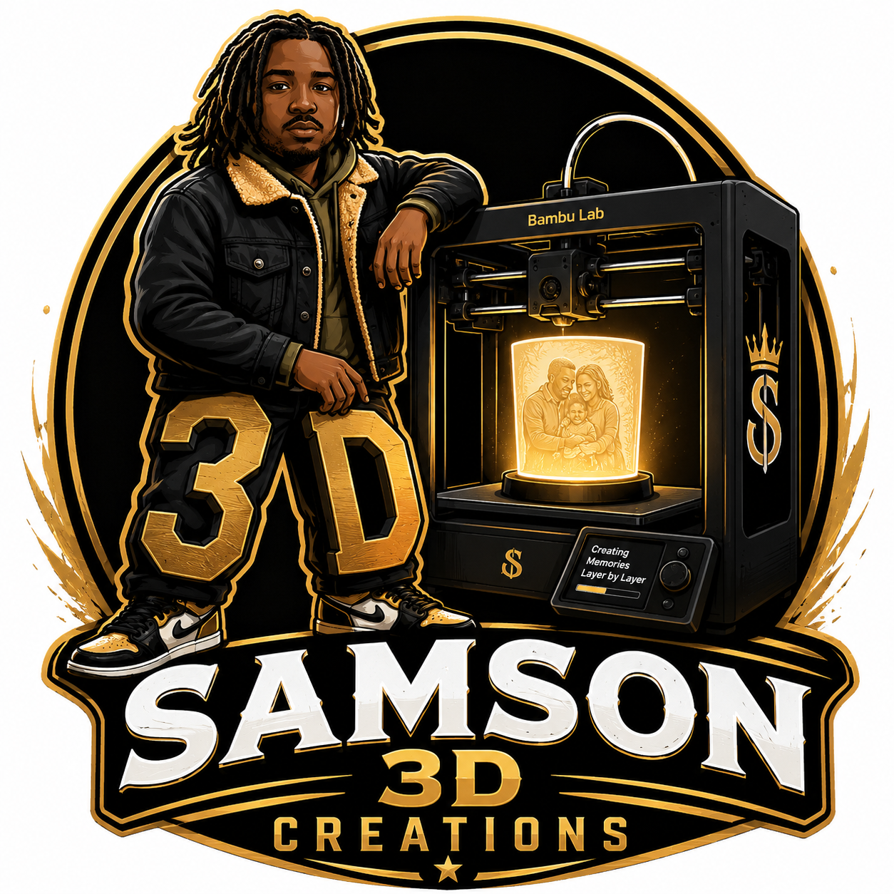 Samson 3D Creations logo concept