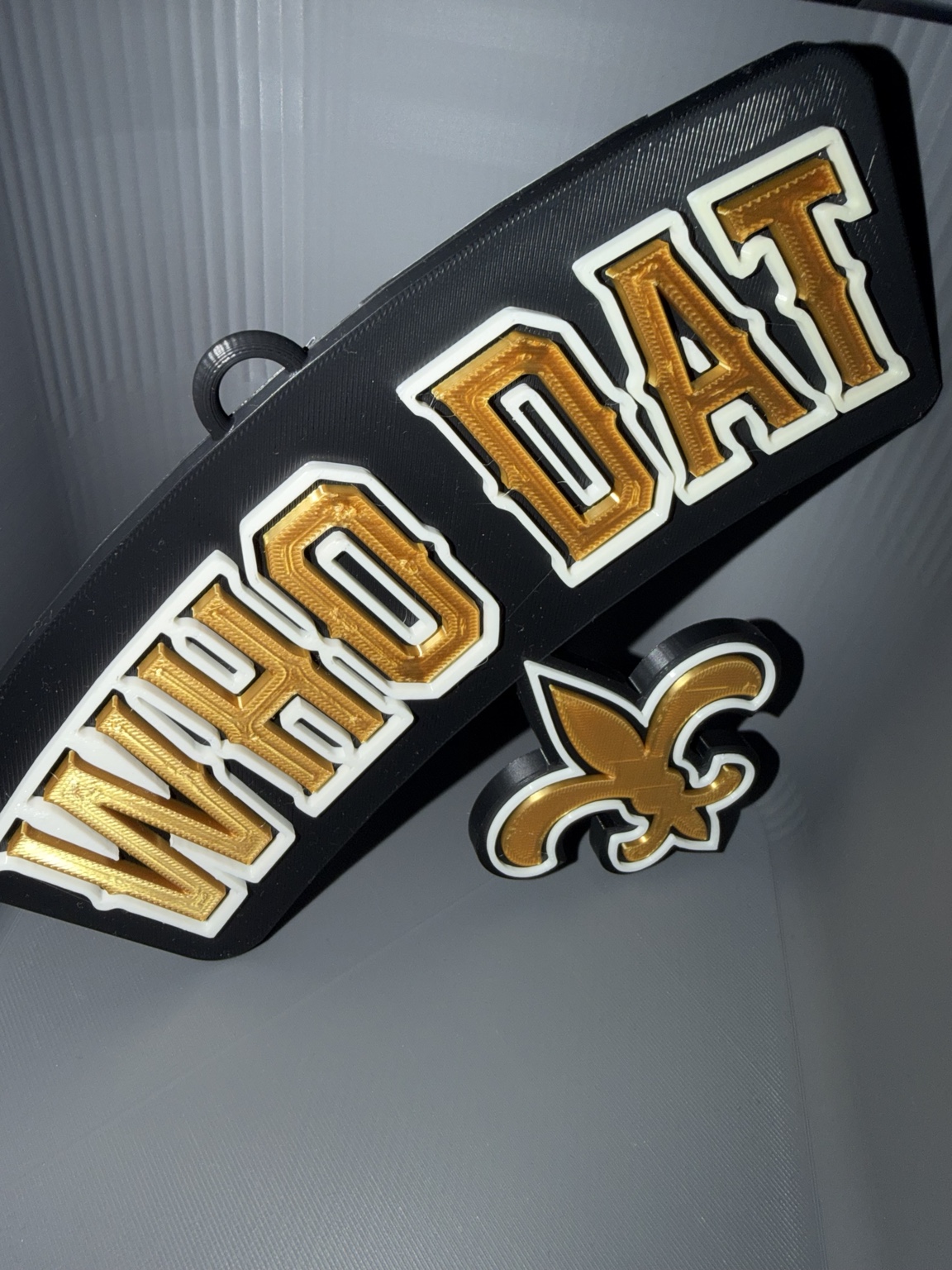 Who Dat 3D printed sign